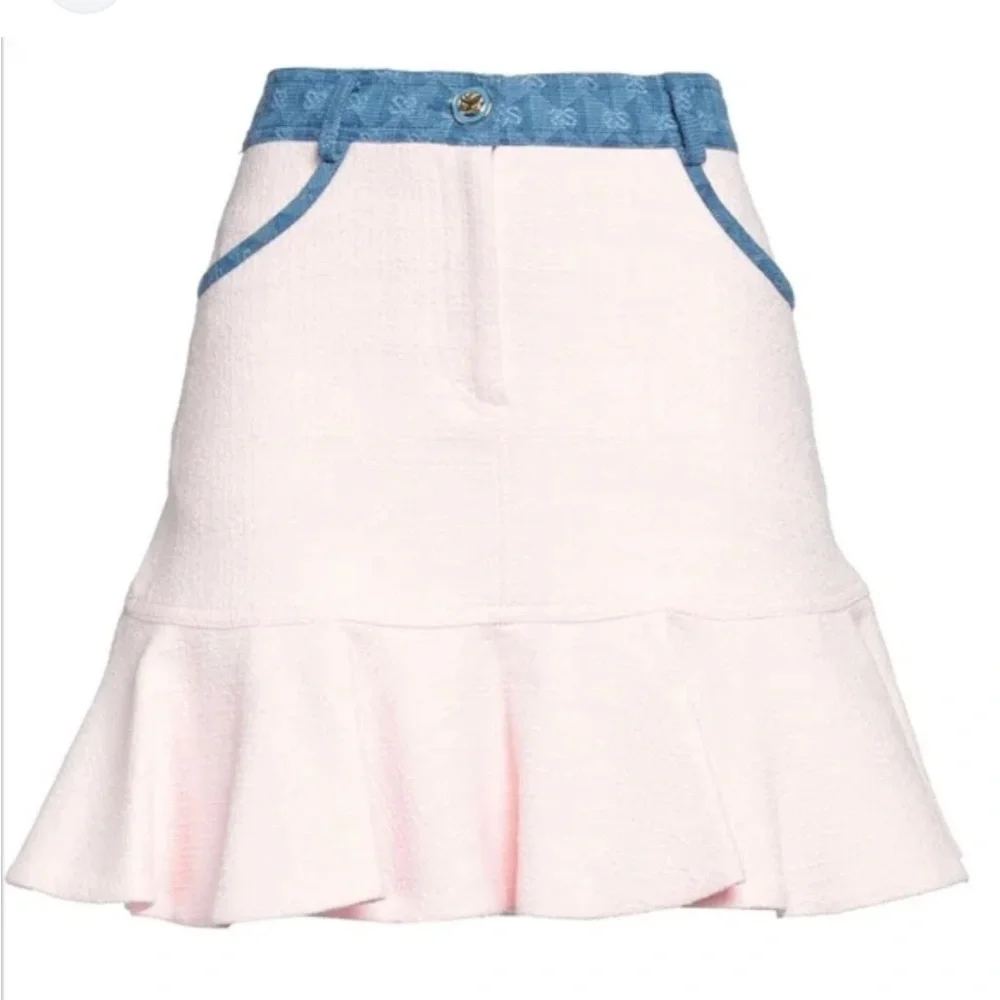 Sandro denim and pink tweed skirt nwt XS - Picture 4 of 13